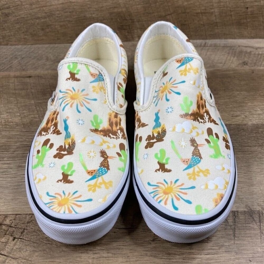 VANS Classic Slip On Get Outdoors Marshmallow Canvas Shoes Womens 8.5 NEW